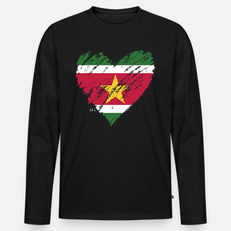 suriname - Männer Premium Bio Langarmshirt - Schwarz