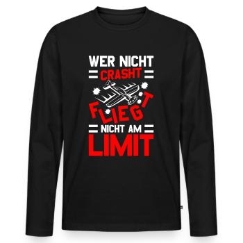 Modellflug Modellbauer Modellflieger Modelflug - Männer Premium Bio Langarmshirt - Schwarz - Vorne - Nico (187cm)