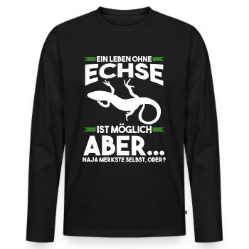 Terrarium Echse Echsen - Männer Premium Bio Langarmshirt - Schwarz - Vorne - Nico (187cm)