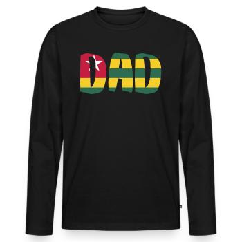 Togo Papa - T-shirt manches longues Premium bio Homme - noir - Devant - Nico (187cm)