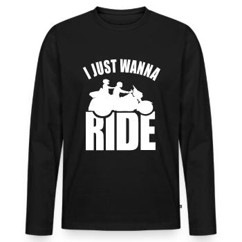 Couples Trike Biker Je veux juste un cadeau trike - T-shirt manches longues Premium bio Homme - noir - Devant - Nico (187cm)