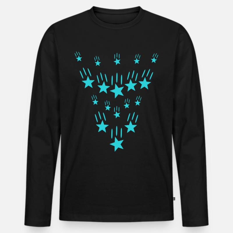 Sternen Regen Geschenkidee - Männer Premium Bio Langarmshirt - Schwarz