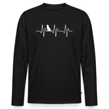 Heartbeat Ecg Dogs Walking Labrador Labbi - Men's Premium Organic Long Sleeve Shirt - black - Front - Nico (187cm)