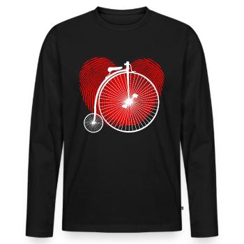 HIGH WHEEL - Men's Premium Organic Long Sleeve Shirt - black - Front - Nico (187cm)