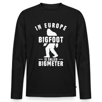 Bigfoot Sasquatch Yeti - Men's Premium Organic Long Sleeve Shirt - black - Front - Nico (187cm)