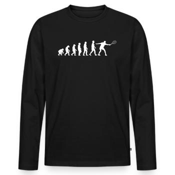 Tennis Evolution Court de tennis Entraîneur de joueurs de tennis - T-shirt manches longues Premium bio Homme - noir - Devant - Nico (187cm)