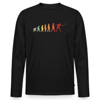 Tennis Evolution Court de tennis Entraîneur de joueurs de tennis - T-shirt manches longues Premium bio Homme - noir - Devant - Nico (187cm)