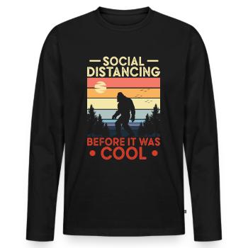 Bigfoot Sasquatch Yeti - T-shirt manches longues Premium bio Homme - noir - Devant - Nico (187cm)