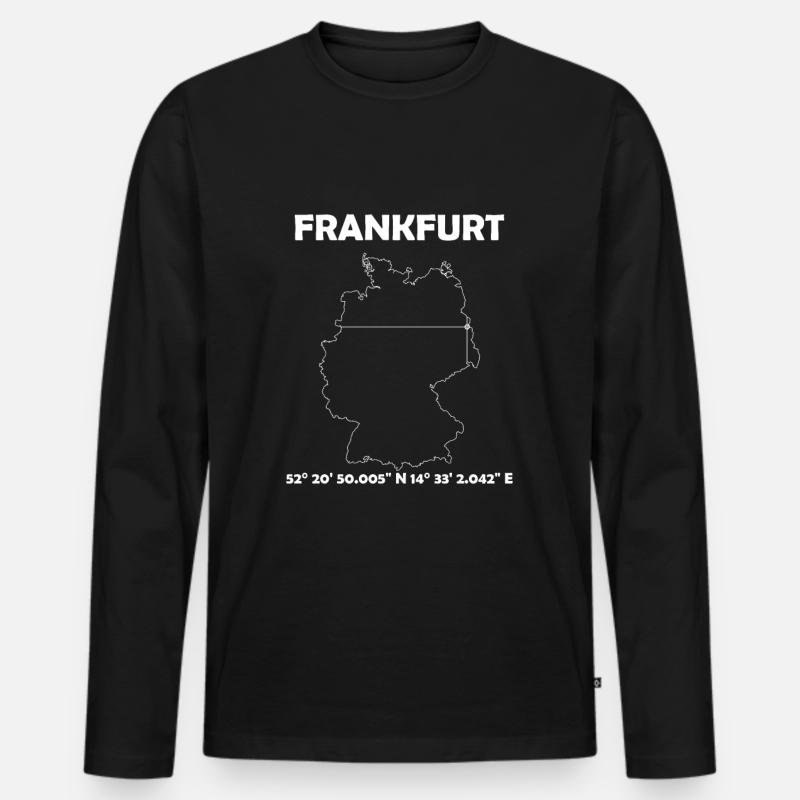 Frankfurt (Oder) Map - Men's Premium Organic Long Sleeve Shirt - black
