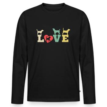 Beagle Beagle Chien Beagle Chiot Beagle Propriétaire - T-shirt manches longues Premium bio Homme - noir - Devant - Nico (187cm)