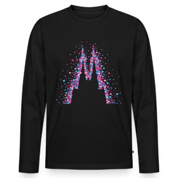 Cathédrale de Cologne Carnaval de Cologne Carnaval de Cologne - T-shirt manches longues Premium bio Homme - noir - Devant - Nico (187cm)