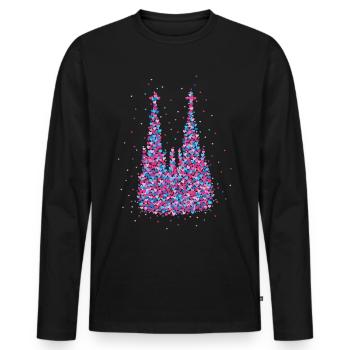 Cathédrale de Cologne Carnaval de Cologne Défilé du Carnaval de Cologne - T-shirt manches longues Premium bio Homme - noir - Devant - Nico (187cm)