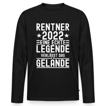 Retraités 2022 Légende Pension Pension Retraite - T-shirt manches longues Premium bio Homme - noir - Devant - Nico (187cm)