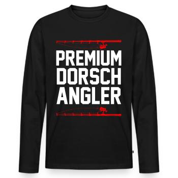 Angeln Dorsch Angler - Männer Premium Bio Langarmshirt - Schwarz - Vorne - Nico (187cm)