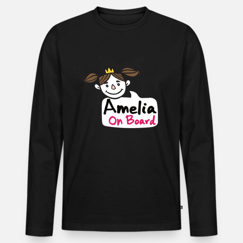 Amelia On Board - Männer Premium Bio Langarmshirt - Schwarz