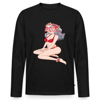 Anime Anime Merch Anime Anime Outfit Anime Characters - Men's Premium Organic Long Sleeve Shirt - black - Front - Nico (187cm)