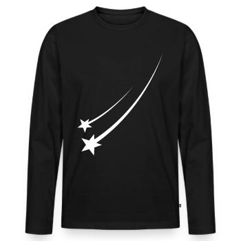 Shooting star - Men's Premium Organic Long Sleeve Shirt - black - Front - Nico (187cm)