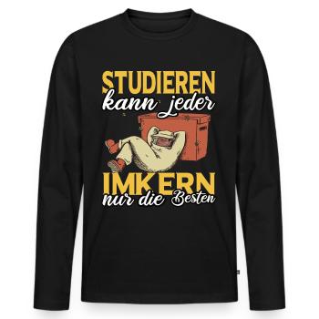 Imker Hong Bienenzüchter Imkerei T-shirt - Männer Premium Bio Langarmshirt - Schwarz - Vorne - Nico (187cm)