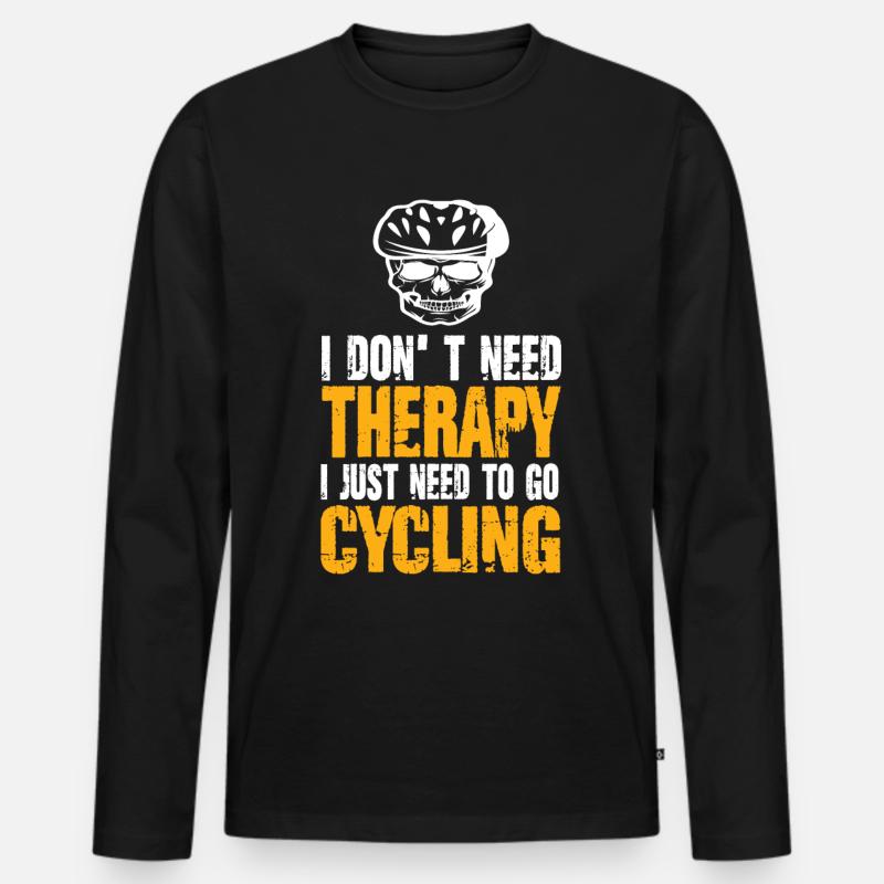 Rennrad - Männer Premium Bio Langarmshirt - Schwarz