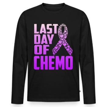 Letzter Tag von Chemo Cancer Survivor - Funny Chemo - Männer Premium Bio Langarmshirt - Schwarz - Vorne - Nico (187cm)