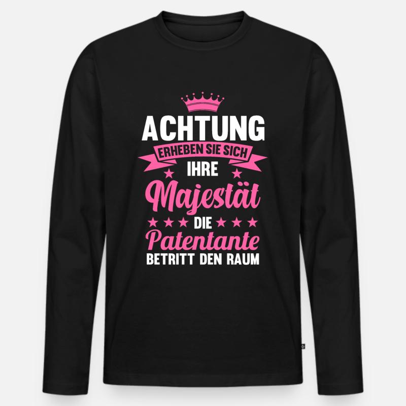 Patentante - Männer Premium Bio Langarmshirt - Schwarz