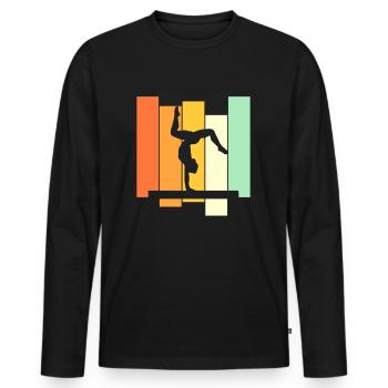 Turnen Handstand Bodenturnen Turner Gymnastik - Männer Premium Bio Langarmshirt - Schwarz - Vorne - Nico (187cm)