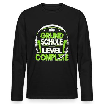 Grundschule Abschluss Grundschüler Abgänger Junge - Männer Premium Bio Langarmshirt - Schwarz - Vorne - Nico (187cm)