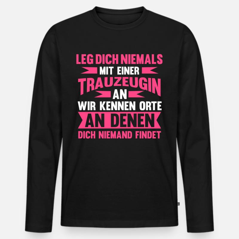 Trauzeugin - Männer Premium Bio Langarmshirt - Schwarz