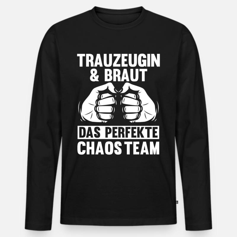 Trauzeugin - Männer Premium Bio Langarmshirt - Schwarz