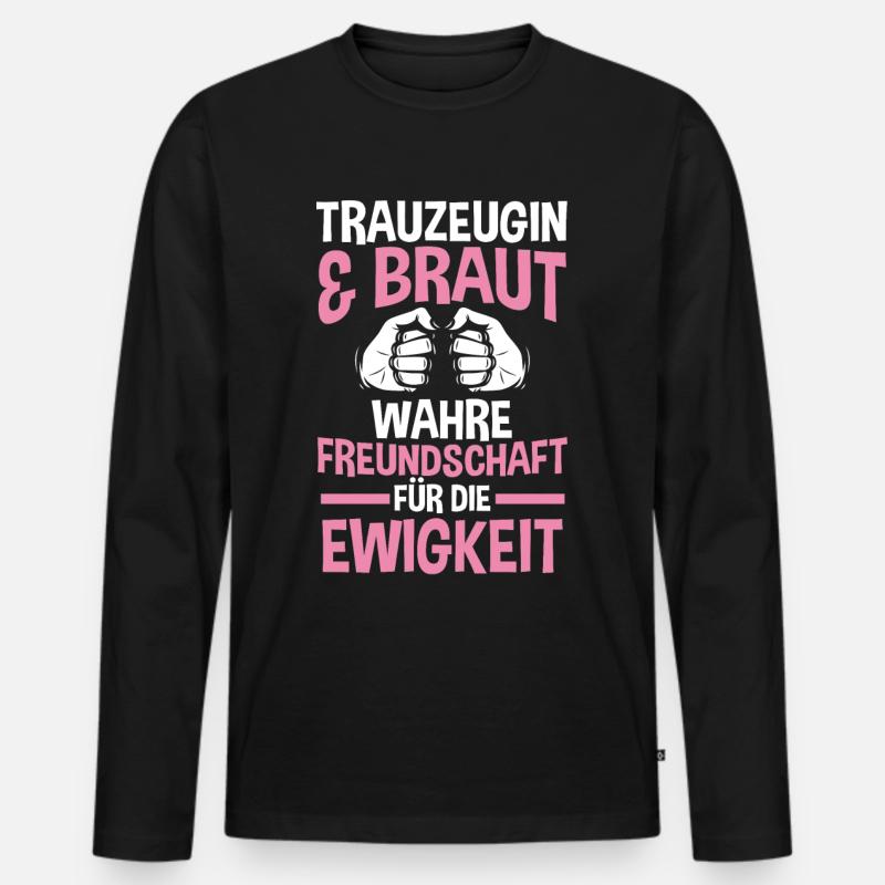 Trauzeugin - Männer Premium Bio Langarmshirt - Schwarz