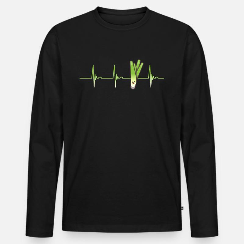 Lauch Herzschalg - Männer Premium Bio Langarmshirt - Schwarz