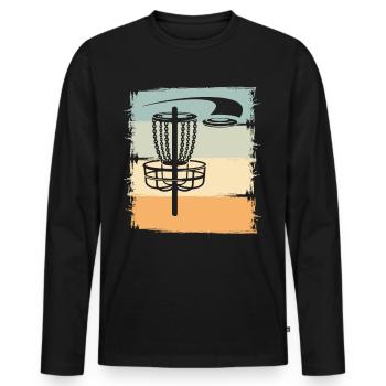 Disc Golf Ultimate Frisbee Disc Golf Player Sport - T-shirt manches longues Premium bio Homme - noir - Devant - Nico (187cm)