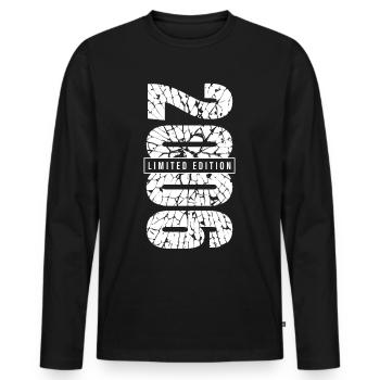 2006 Édition Limitée Année de naissance 2006 Décoration Grunge - T-shirt manches longues Premium bio Homme - noir - Devant - Nico (187cm)