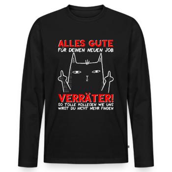 Abschied Kollege Abschiedsgeschenk Jobwechsel - Männer Premium Bio Langarmshirt - Schwarz - Vorne - Nico (187cm)