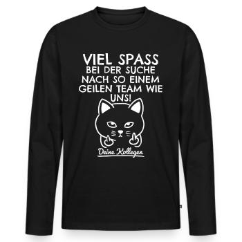 Abschiedsgeschenk Abschied Kollege Jobwechsel Job - Männer Premium Bio Langarmshirt - Schwarz - Vorne - Nico (187cm)