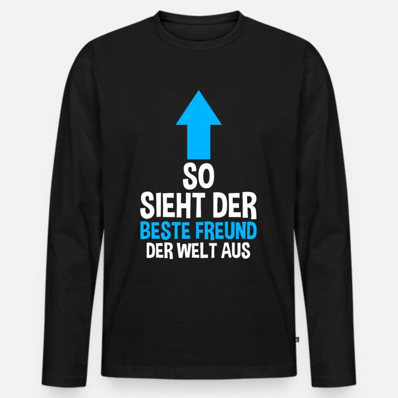 Bester Freund - Männer Premium Bio Langarmshirt - Schwarz