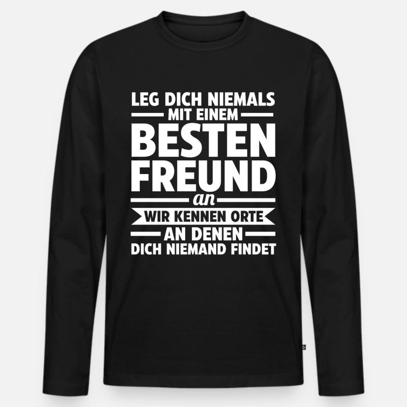 Bester Freund - Männer Premium Bio Langarmshirt - Schwarz