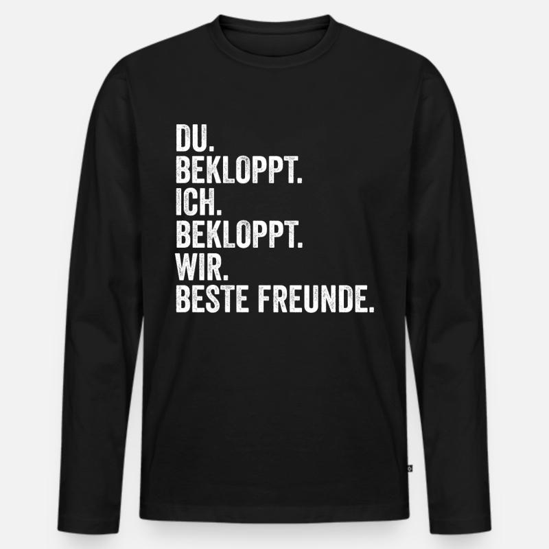 Bester Freund - Männer Premium Bio Langarmshirt - Schwarz