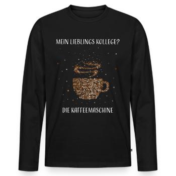 Coffee cup Coffee maker Office Coffee - Men's Premium Organic Long Sleeve Shirt - black - Front - Nico (187cm)