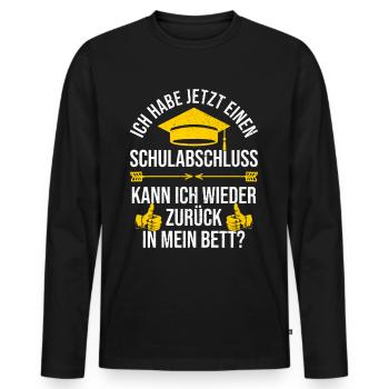 Abschluss Schulabschluss Abi Realschule Abitur - Männer Premium Bio Langarmshirt - Schwarz - Vorne - Nico (187cm)