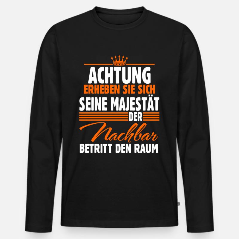 Nachbar - Männer Premium Bio Langarmshirt - Schwarz