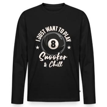 Billard Piscine Billard Billard Boule Billard Billard Cuisine 8Ball - T-shirt manches longues Premium bio Homme - noir - Devant - Nico (187cm)