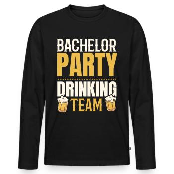 Party Bachelor Drinking Team Bräutigamsquad Bräuti - Men's Premium Organic Long Sleeve Shirt - black - Front - Nico (187cm)