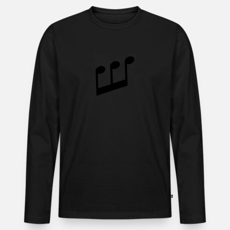 Musik Noten - Männer Premium Bio Langarmshirt - Schwarz