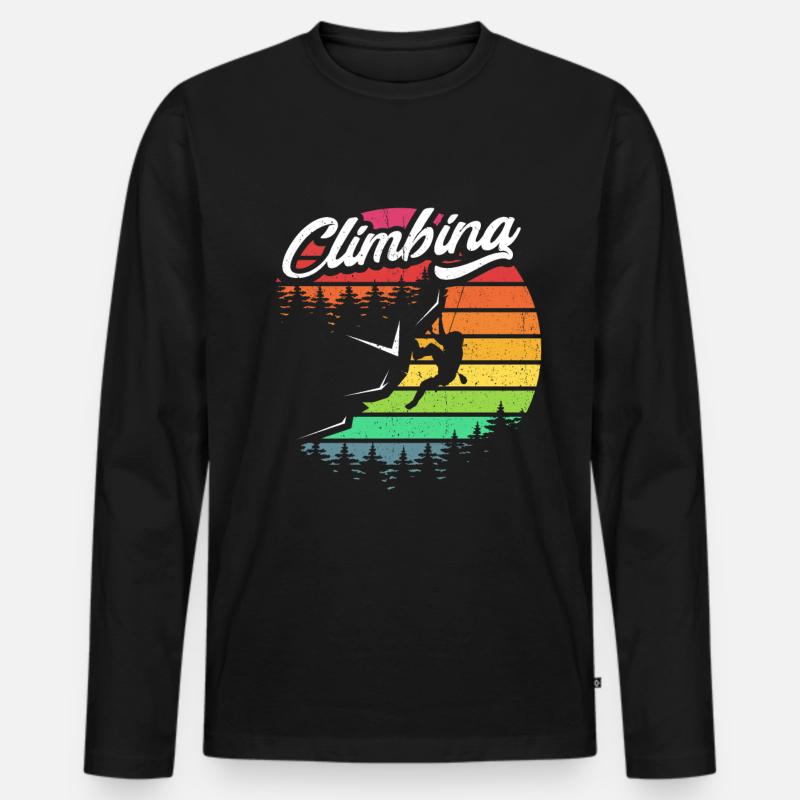 Klettern - Männer Premium Bio Langarmshirt - Schwarz