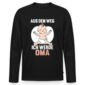 Aus dem Weg ich werde Oma - Männer Premium Bio Langarmshirt - Schwarz - Vorne - Nico (187cm)