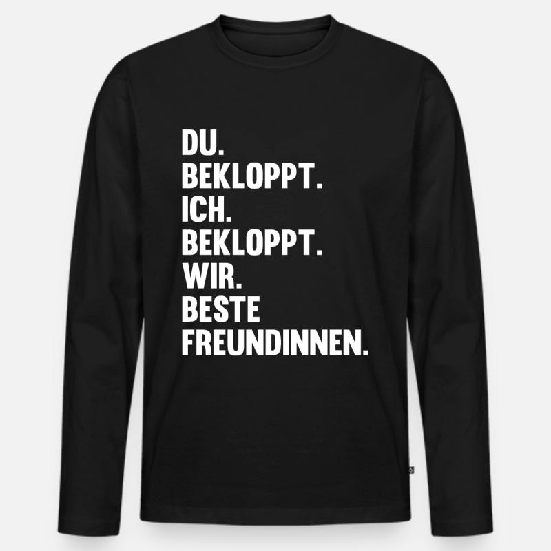 Beste Freundin - Männer Premium Bio Langarmshirt - Schwarz