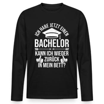 Bachelor Abschluss Absolvent BWL Student Studium - Männer Premium Bio Langarmshirt - Schwarz - Vorne - Nico (187cm)
