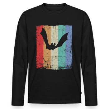 Bat Bats - Men's Premium Organic Long Sleeve Shirt - black - Front - Nico (187cm)