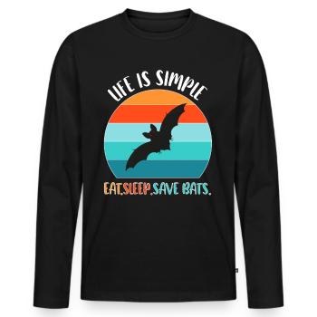 Bat Bats - Men's Premium Organic Long Sleeve Shirt - black - Front - Nico (187cm)